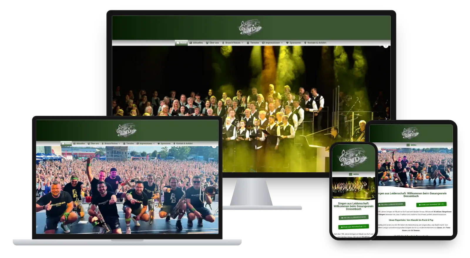 Website gv-d.de auf Monitor, Laptop, Tablet und Smartphone