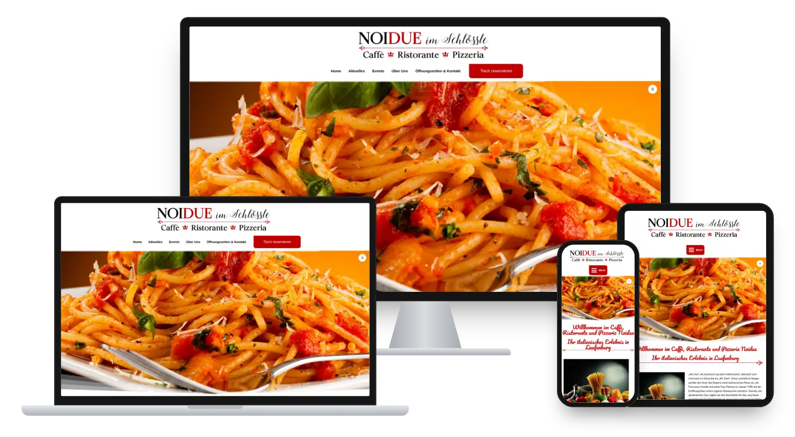 Website noidue-laufenburg.de auf Monitor, Laptop, Tablet und Smartphone