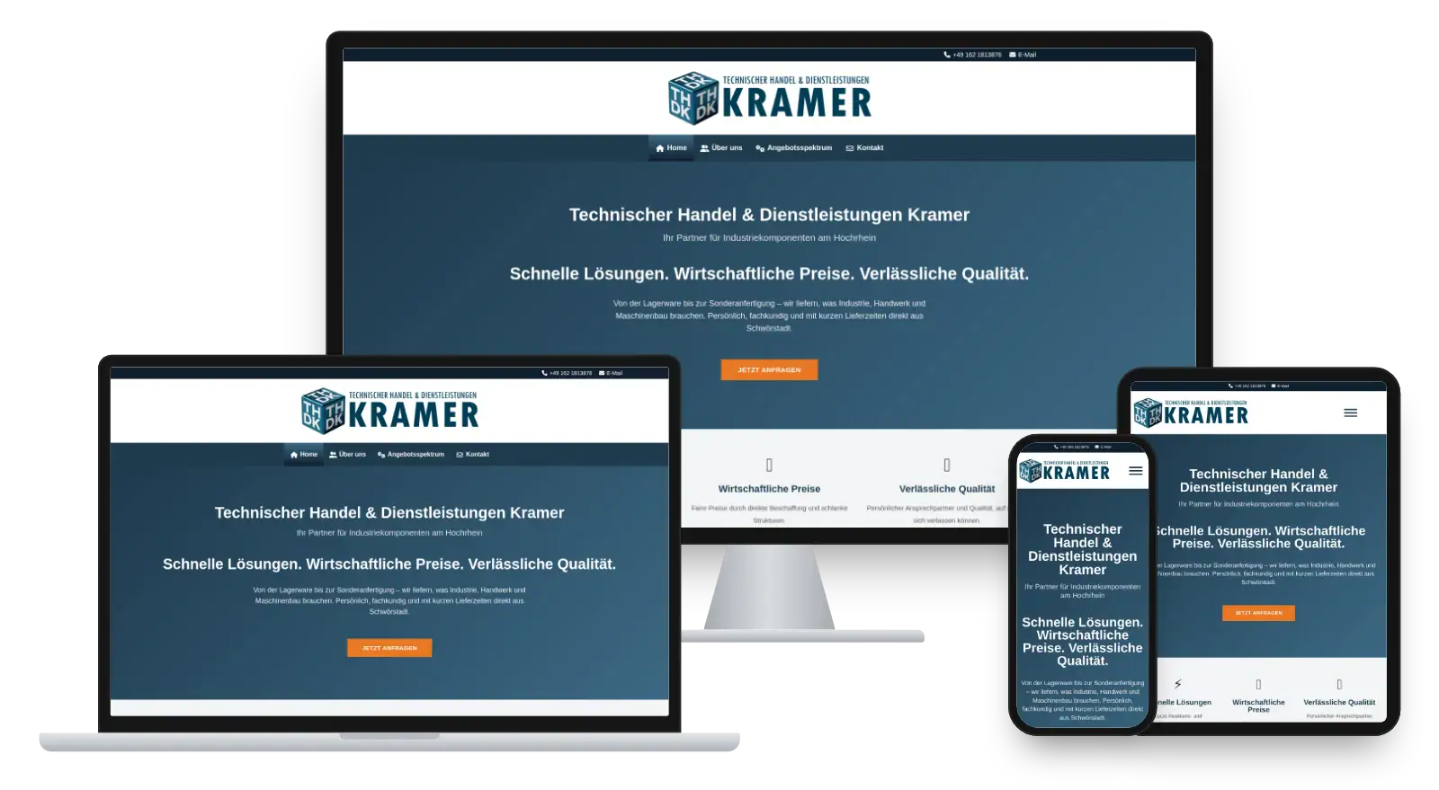 Website thd-k.de auf Monitor, Laptop, Tablet und Smartphone