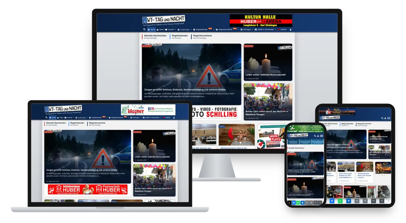 Website wt-tun.de auf Monitor, Laptop, Tablet und Smartphone